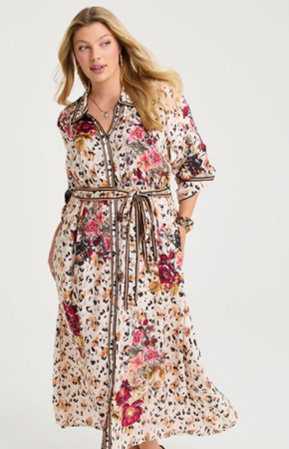 Natural Briar Shirt Dress in Print