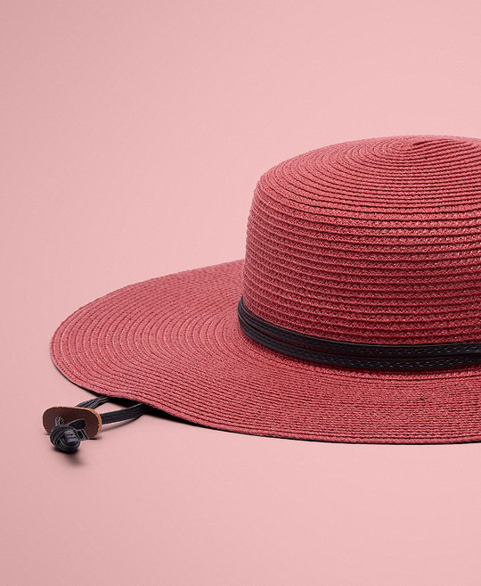 Red sun hat. 
