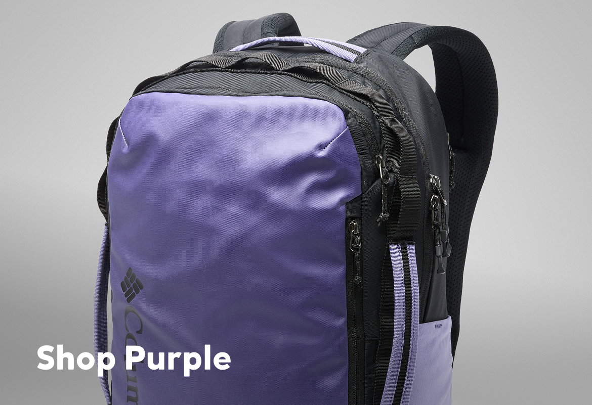 Purple and black backpack.