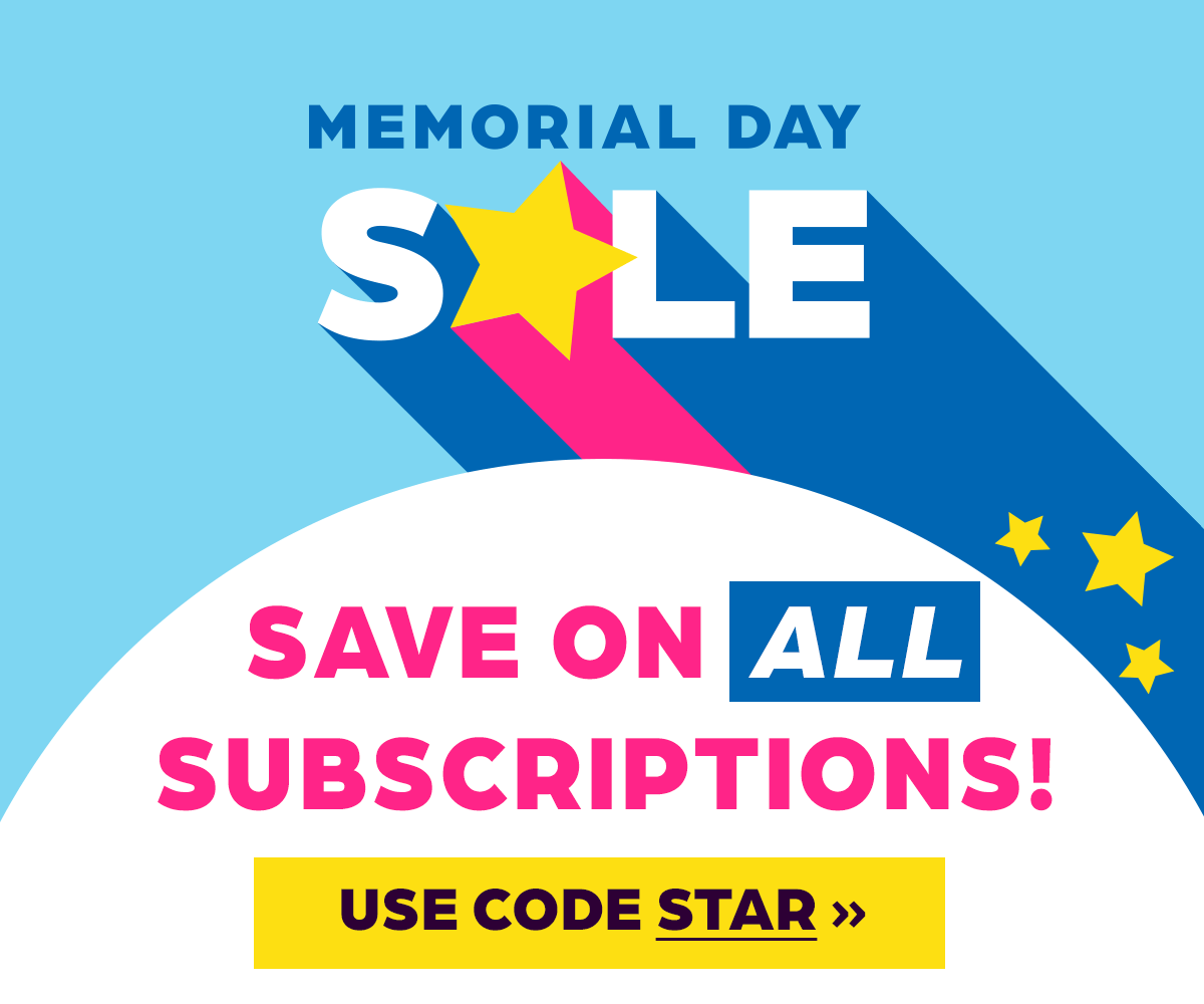 Memorial Day Sale: Save on All Subscriptions With Code STAR.