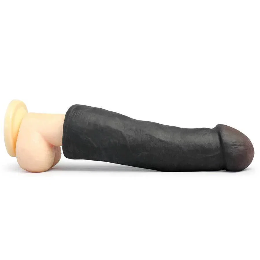 Image of LeBrawn 8.5 Inch XL Realistic Black Cock Penis Extension Sleeve