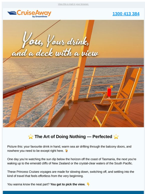 ⭐ Sail away with Princess and discover effortless escapes designed for pure relaxation.