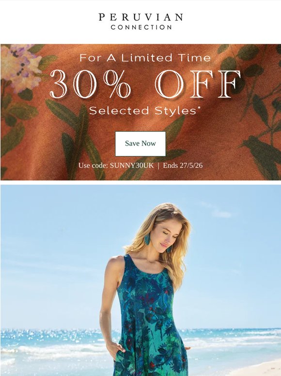☀️ Pack for summer—30% off selected styles
