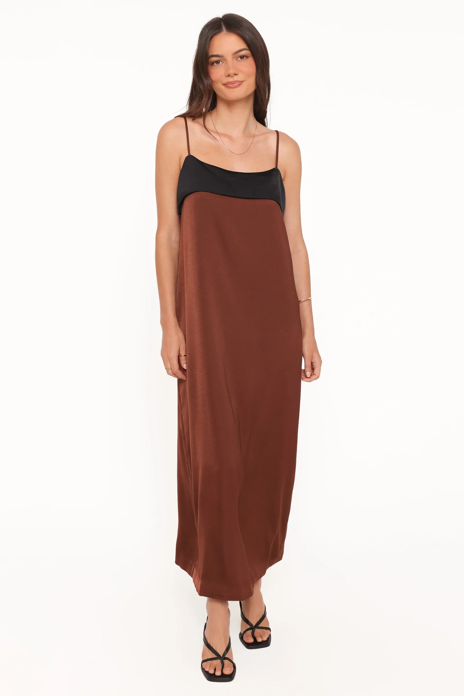 Image of Cartia Midi Dress - Black/Brown