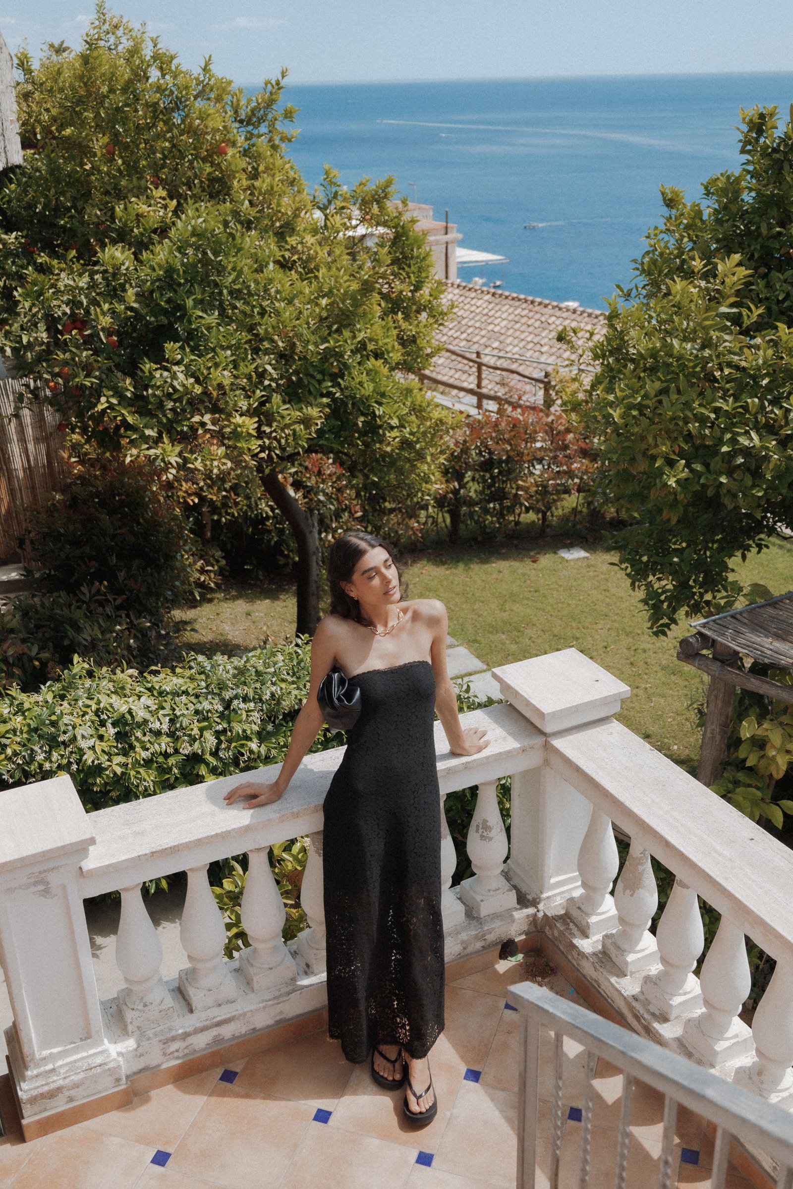 Image of Sienna Strapless Maxi Dress - Black Lace