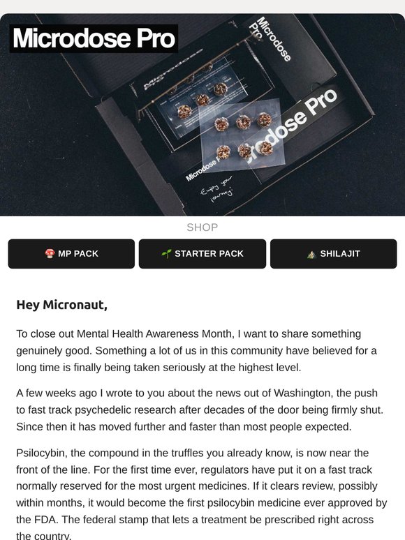 🧪 Psilocybin is about to be FDA approved. The lab version, that is
