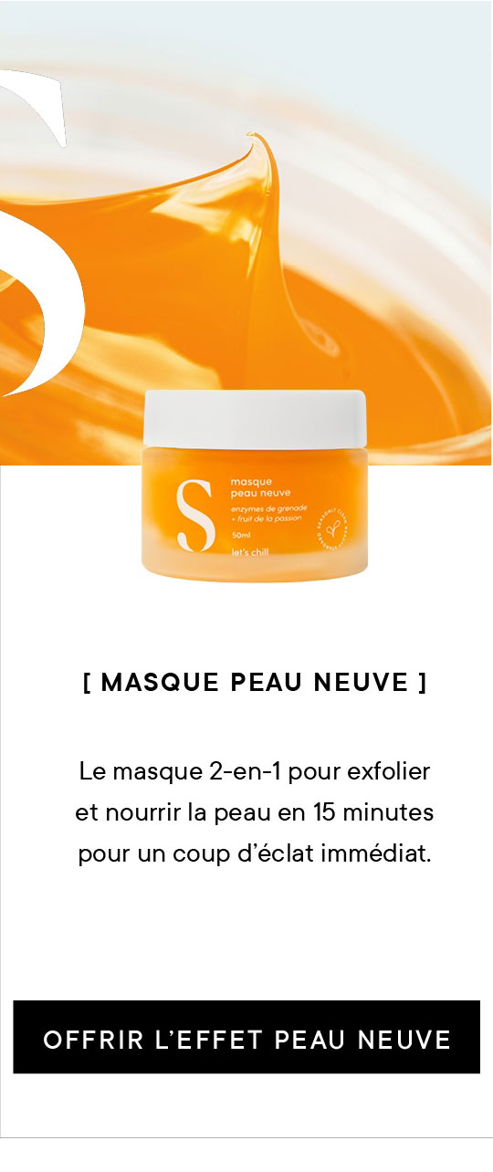 Masque Peau Neuve Le masque 2-en-1 pour exfolier et nourrir la peau en 15 minutes pour un coup d’éclat immédiat. 