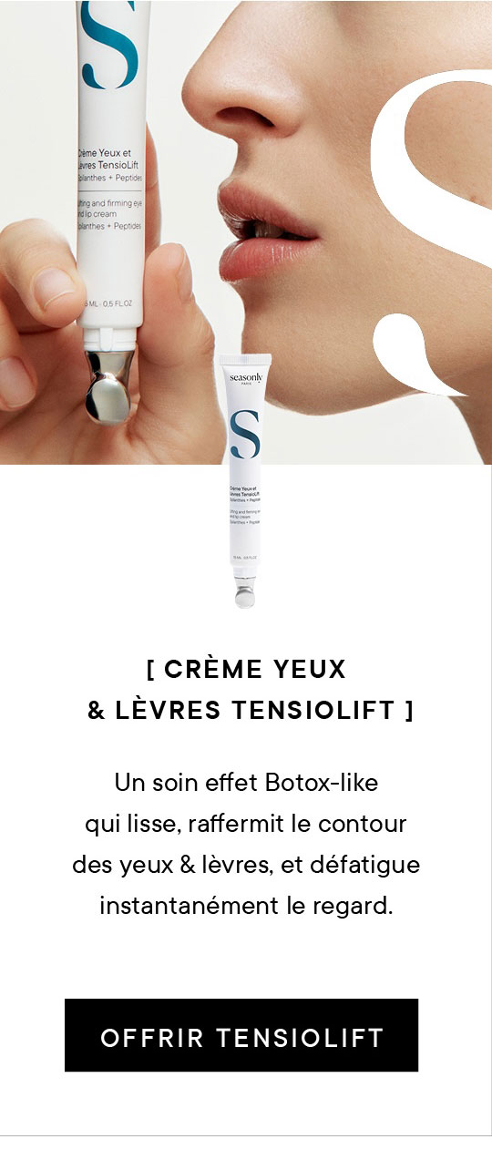 Crème yeux & lèvres TensioLift Un soin effet Botox-like qui lisse, raffermit le contour des yeux & lèvres, et défatigue instantanément le regard.