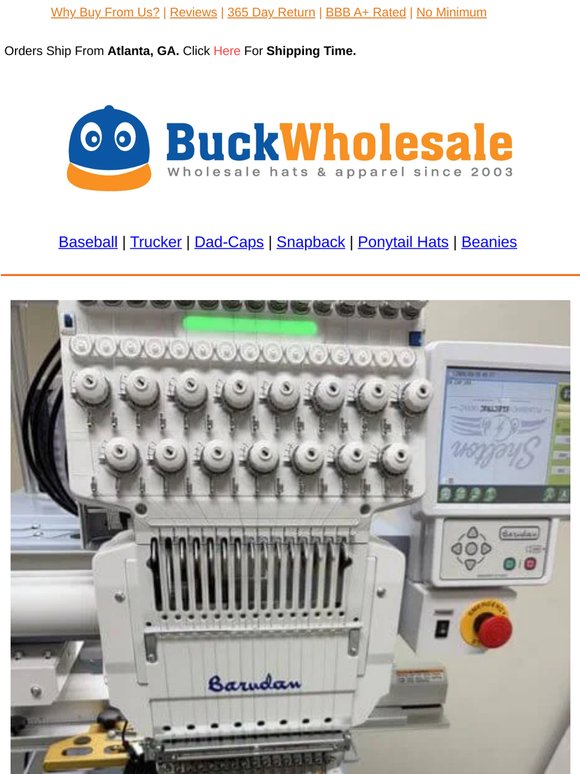 bc Now Embroidering In-House * Faster Turnaround on Custom Orders