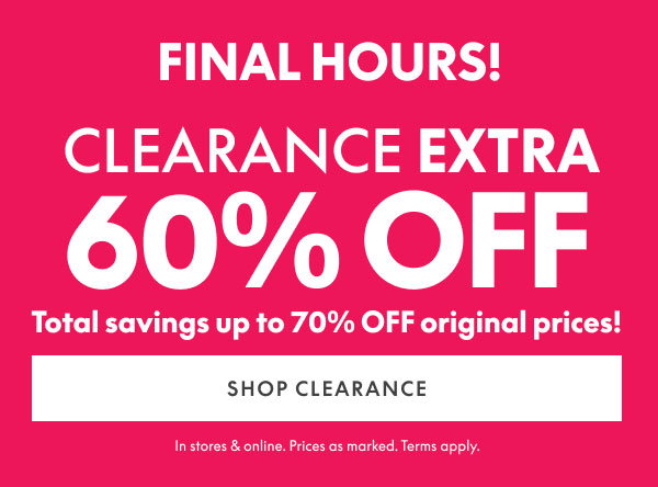 60% Off Clearance