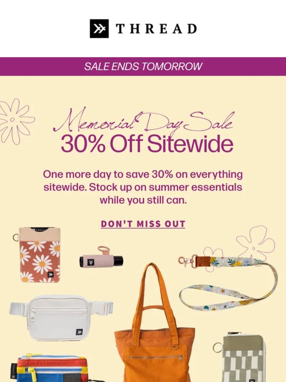 Sale ends tomorrow!