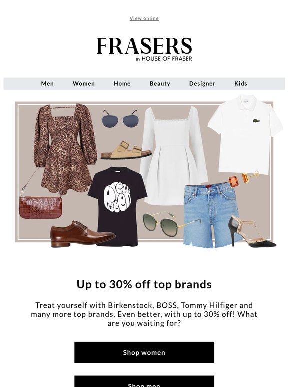 Up to 30% off top brands