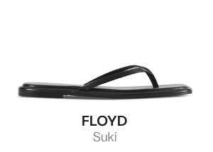 Floyd Women's Suki Leather Flip Flops in Black