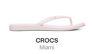 Crocs Women's Miami Round Toe Flip Flops in Light Pink