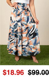 Maxi Skirt Tiered Elastic Waistband