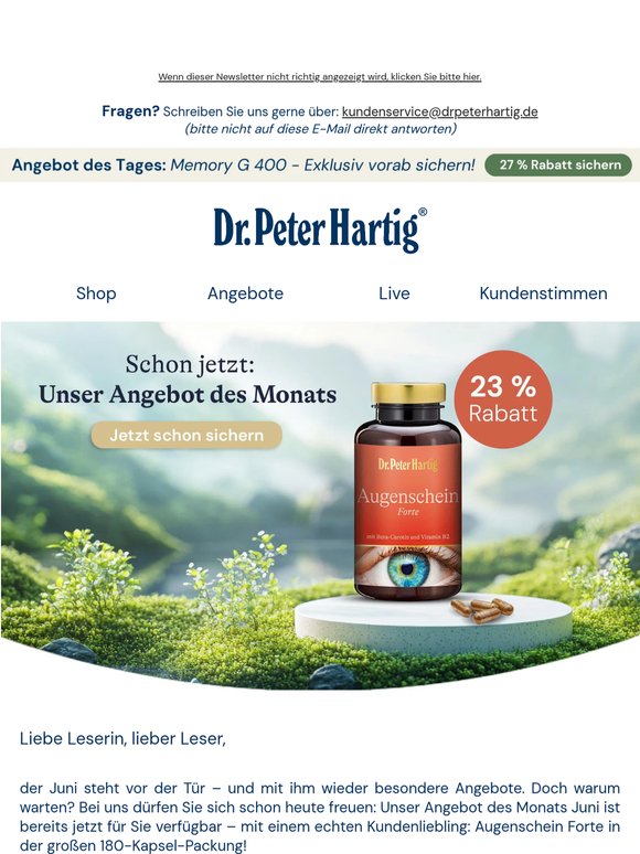 Schon jetzt: Unser Angebot des Monats 👁
