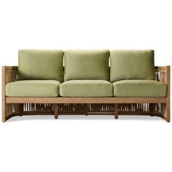 Serena Shores Sofa - Weather-Resistant Eucalyptus Frame - Chic Rope Detailing - UV-Resistant Nuvella® Cushions - 2 Toss Pillows