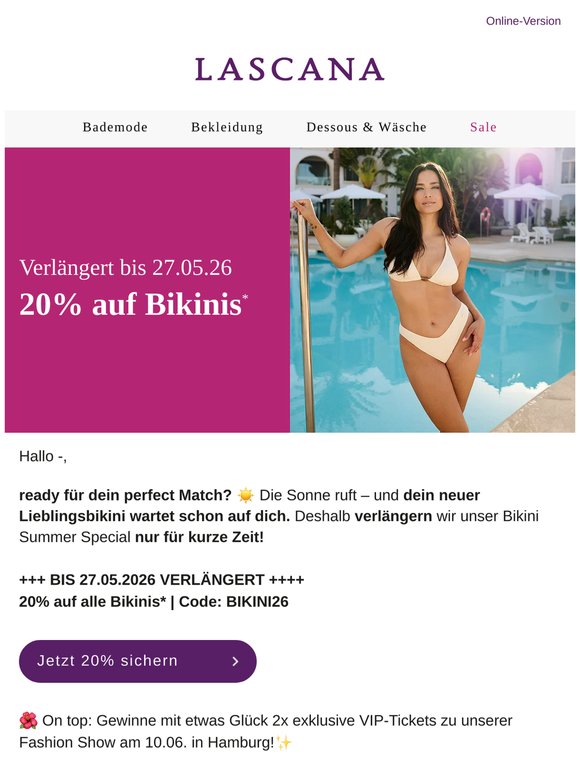 🚨 VERLÄNGERT 🚨 Schnell noch 20% sichern! 👙
