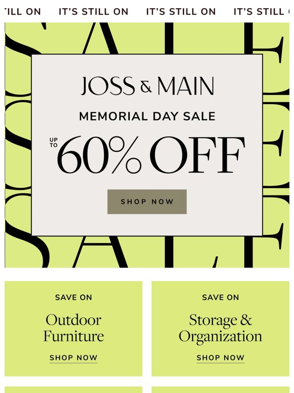 LAST CALL for up to 60% off outdoor furniture