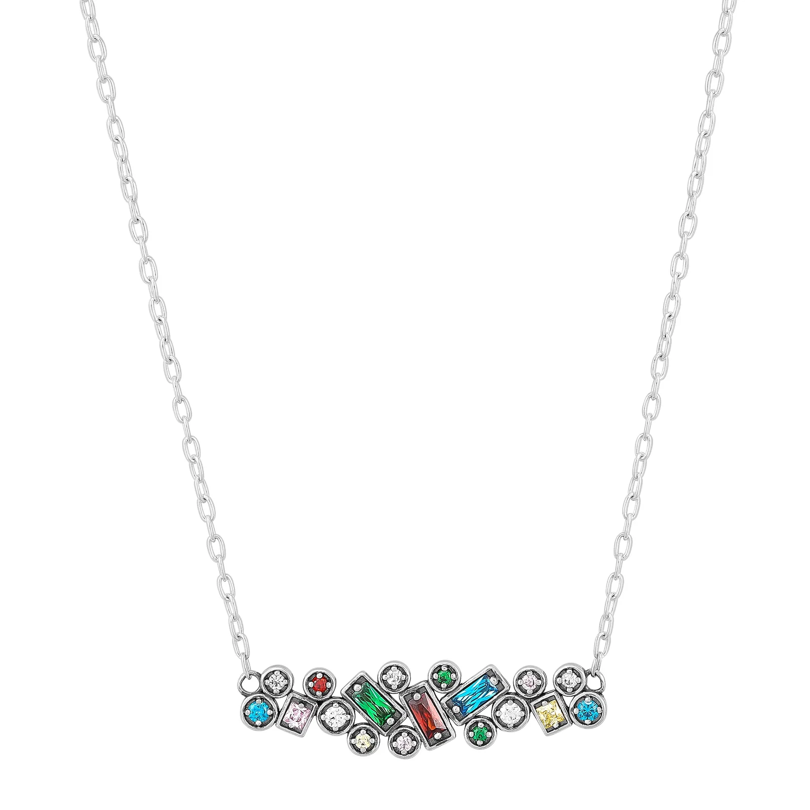 Rainbow Treasures Necklace, Multicolor Cubic Zirconia