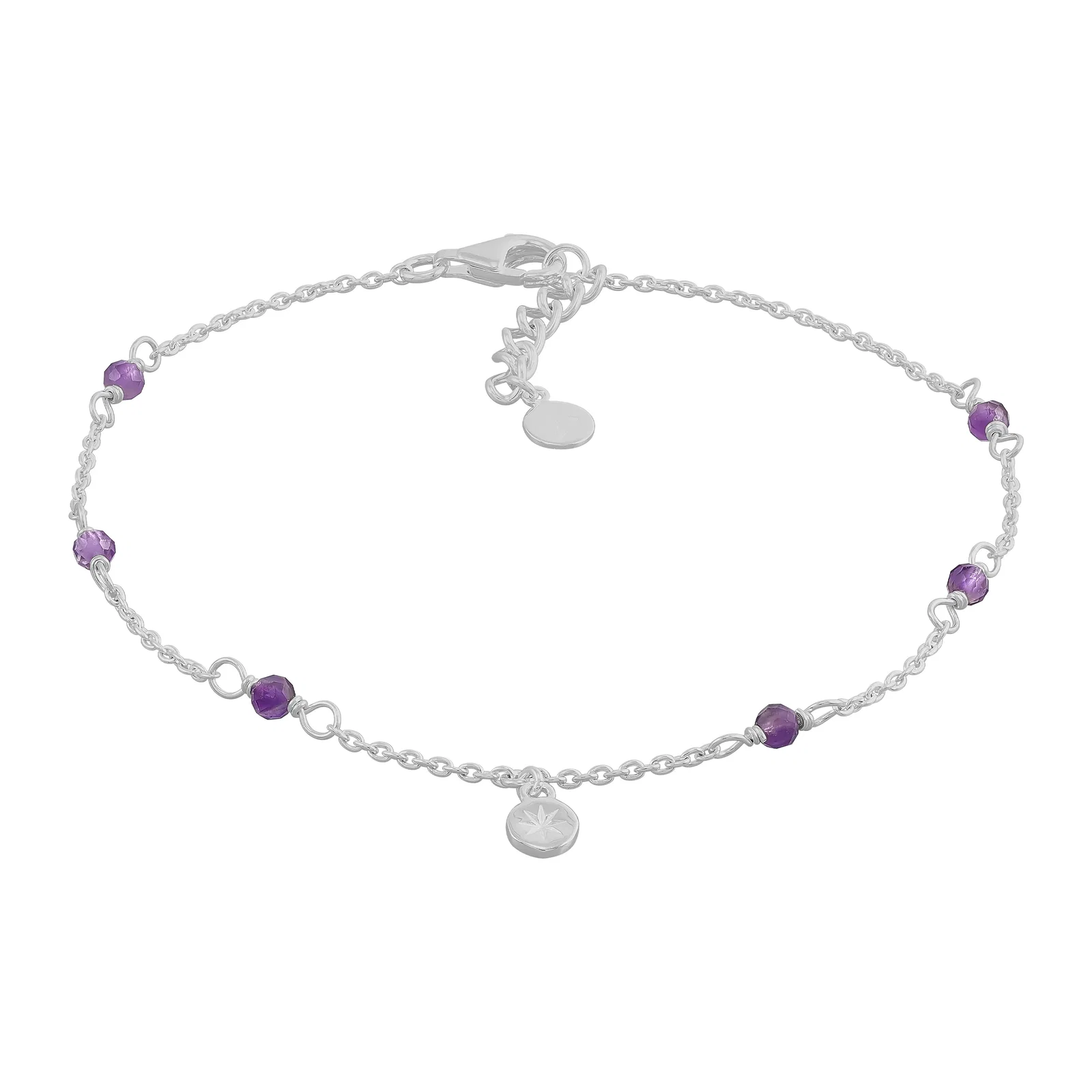 Astral Line Anklet, Purple Amethyst