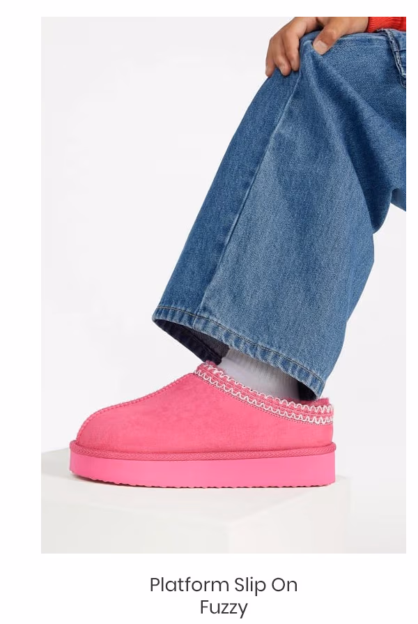 Platform Slip On Fuzzy