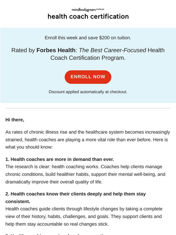 3 weeks left: Join the #1-Rated Health Coaching program (Forbes)