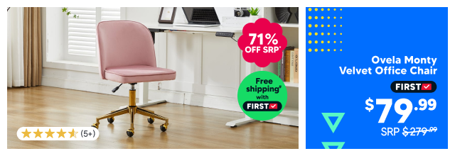 Ovela Monty Velvet Office Chair