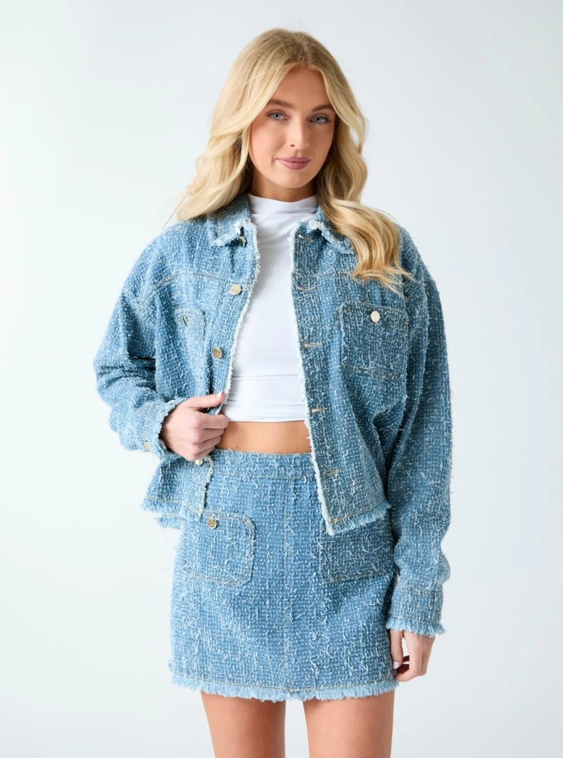 Image of Blue Amandina Tweed Jacket