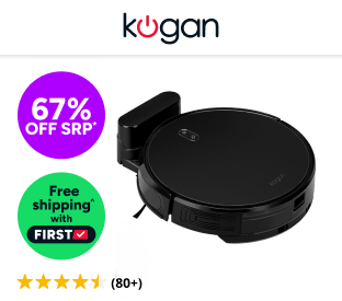 Kogan SmarterHome™ LX14 Laser Robot Vacuum Cleaner and Mop (Black) Product Image