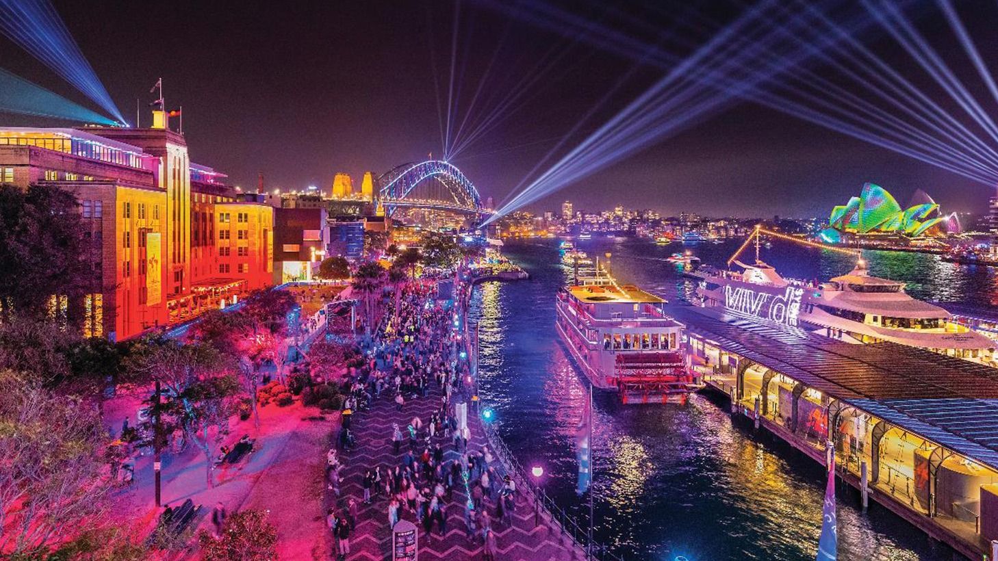 Spectacular Two-Hour Vivid Sydney Harbour Cruise with Standing Buffet & Free-Flow Drinks