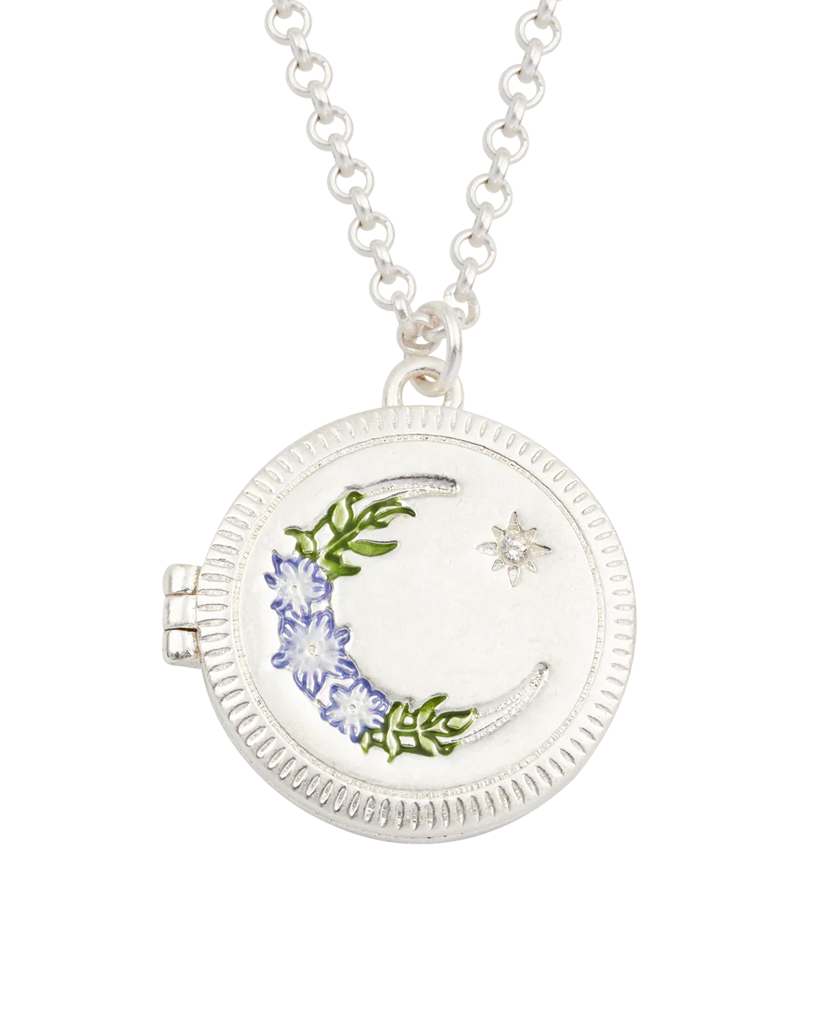 Image of 15% off Silver Nightshade Moon Locket Necklace
