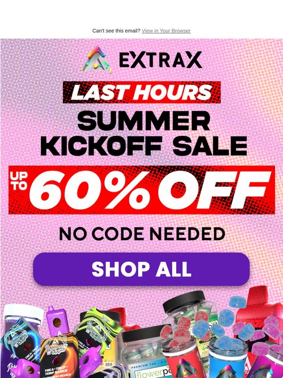 Up to 60% off ends at midnight