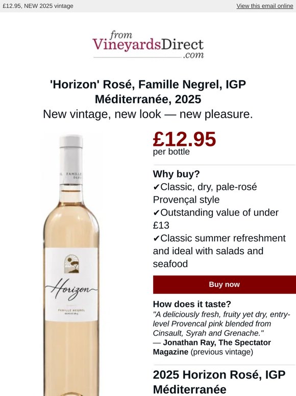 Heat-beating refreshment: 2025 Famille Negrel 'Horizon' Rosé