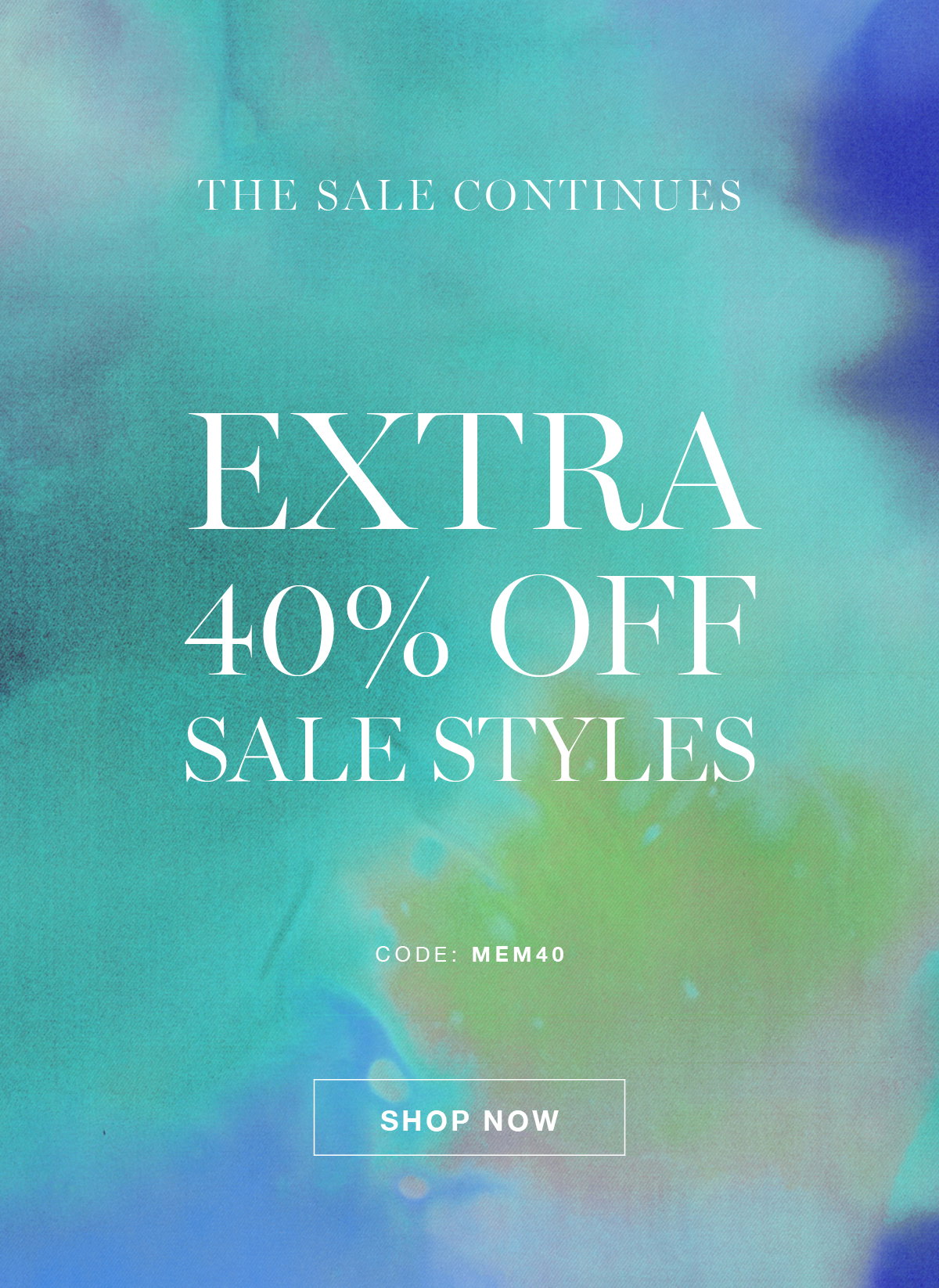 Extra 40% off all sale styles with code MEM40 at checkout. Ends 5/28.  