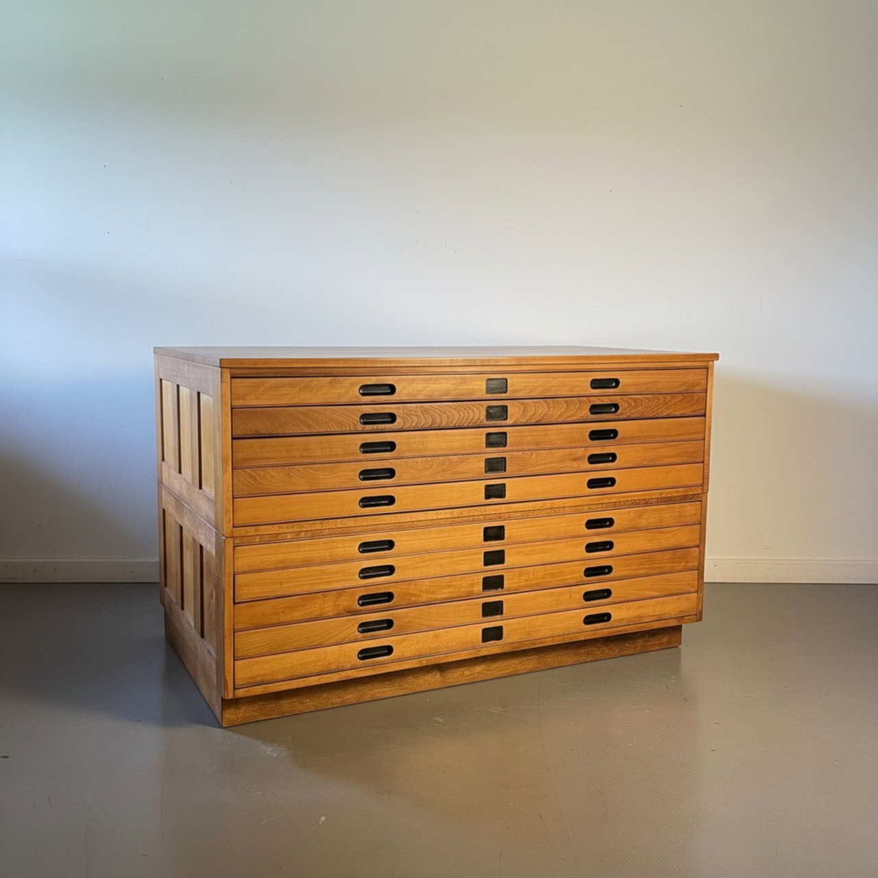 Large Midcentury Staverton Plan Chest With Inset Handles