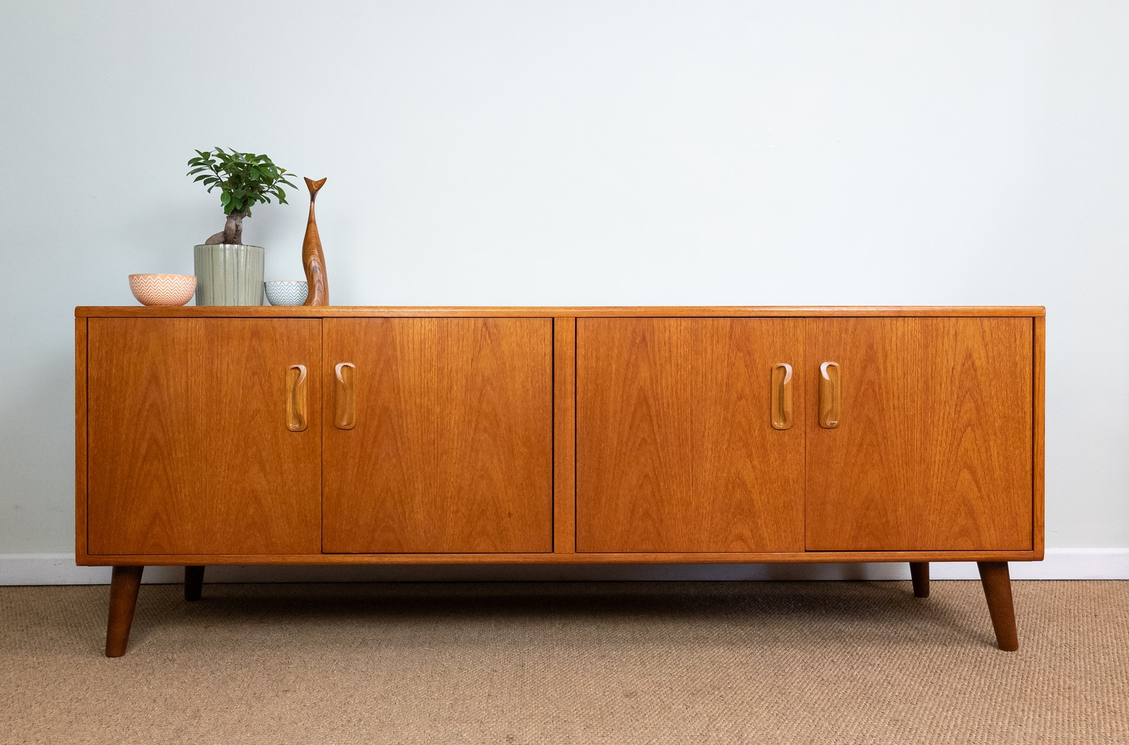 Refinished Vintage Mid Century Teak G Plan Sideboard Record Cabinet Tv Stand