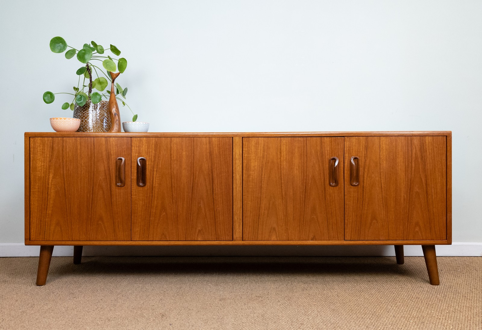 Refinished Vintage Mid Century Teak G Plan Sideboard Record Cabinet Tv Stand