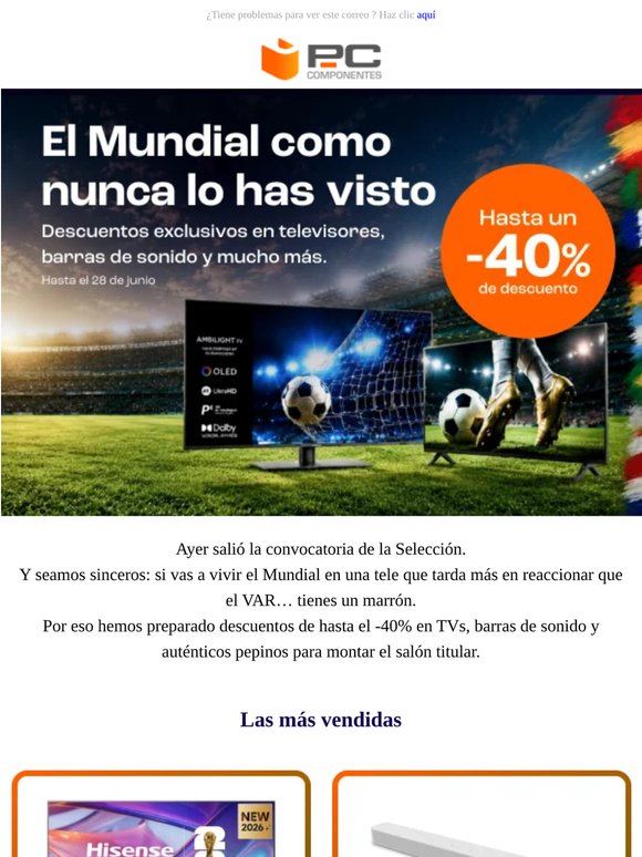 El Mundial está a la vuelta. Aprovecha los descuentazos en TVs