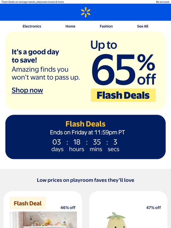 Incredible savings, up to 65% off 🤩