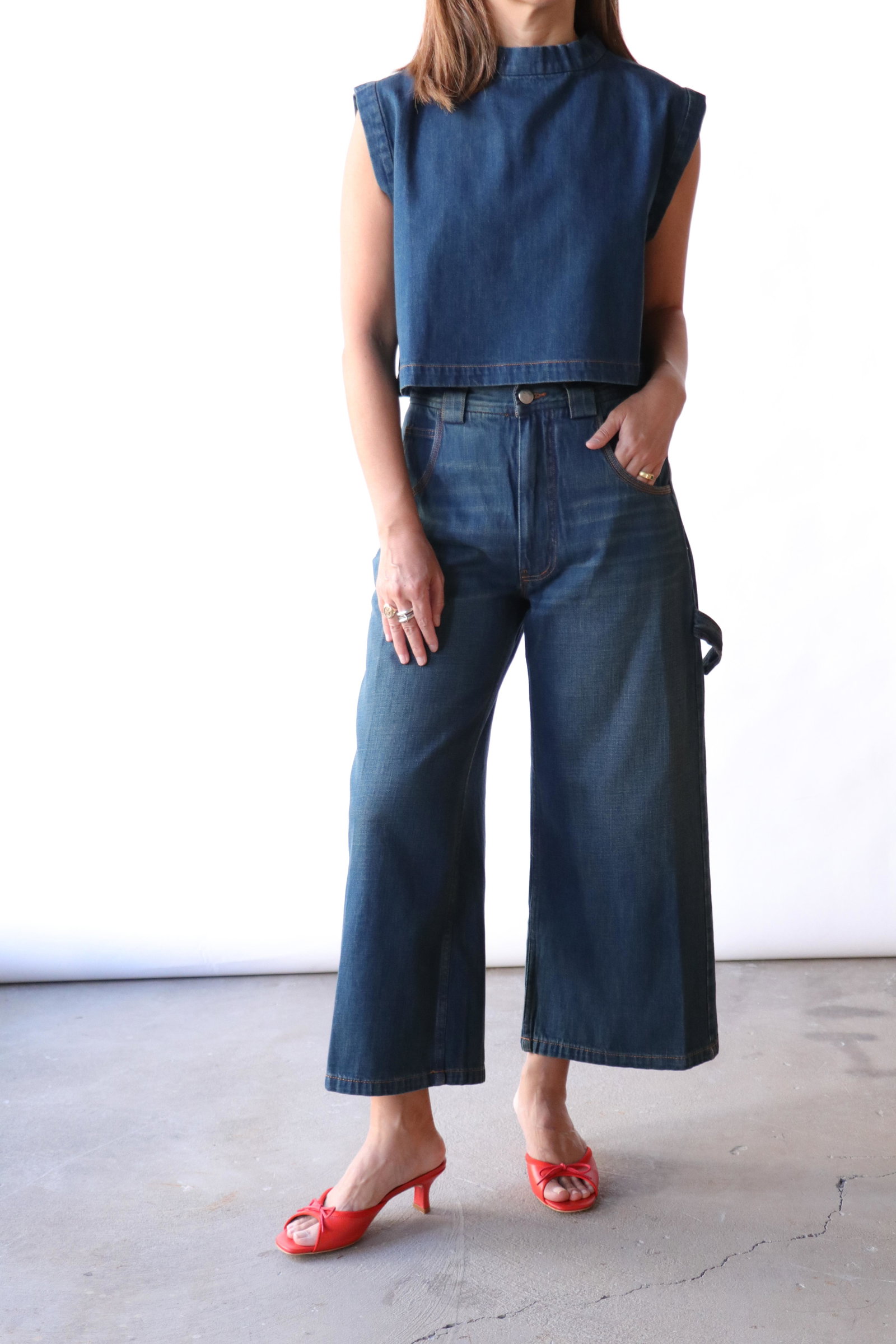 Rachel Comey Carpen Pant + Bacchus Top in Muddy Indigo