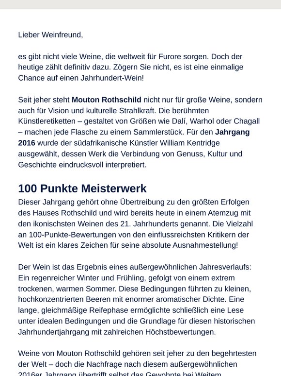 Jahr-100-Wein von Rothschild