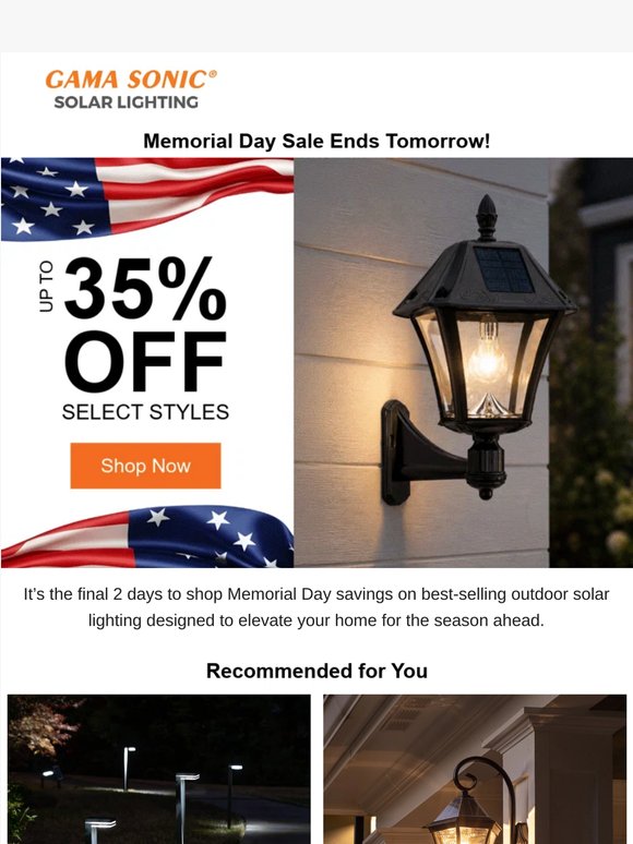 ENDS TOMORROW: Memorial Day Savings