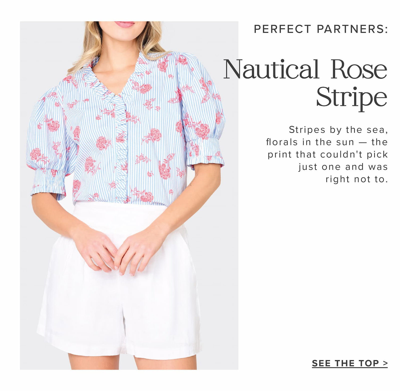Iris Ruffle Front Button Down Top