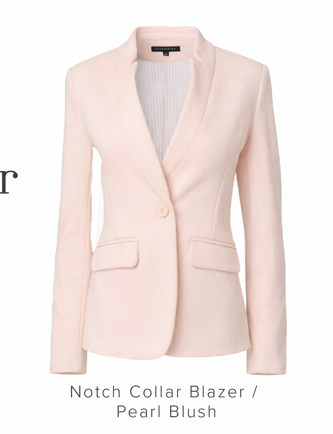  Notch Collar Blazer in Pearl Blush