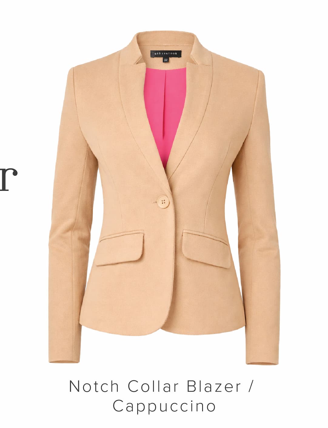 Notch Collar Blazer in Cappuccino