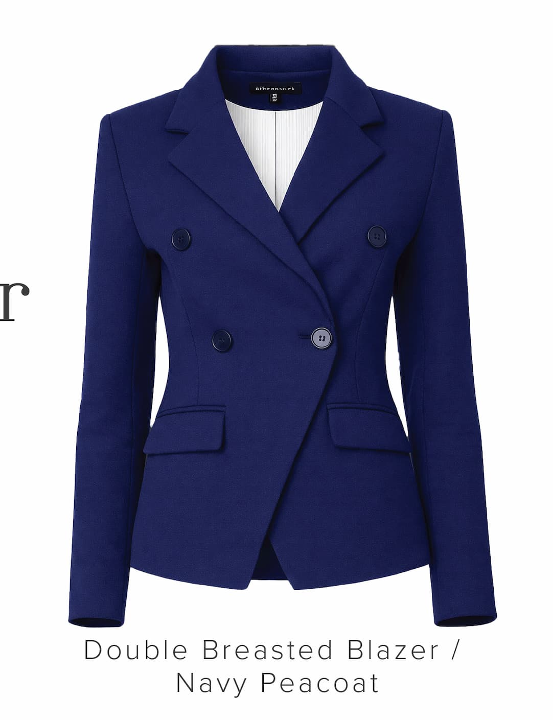  Notch Collar Blazer in Navy Peacoat