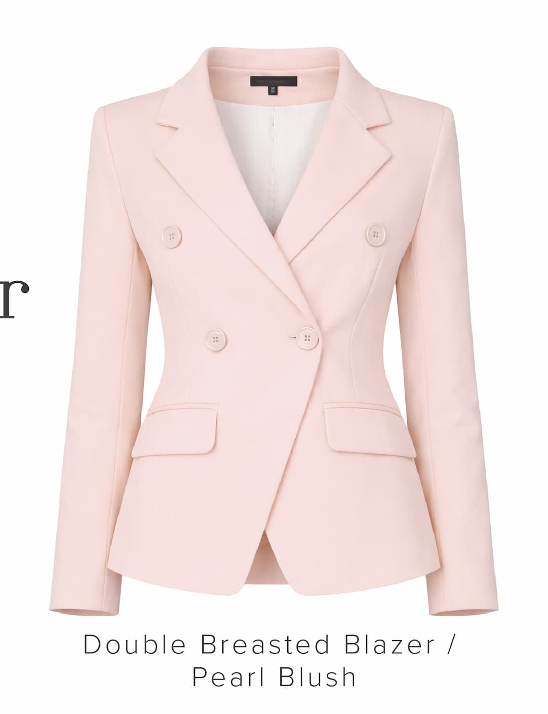 Double Breasted Blazer in Pearl Blush