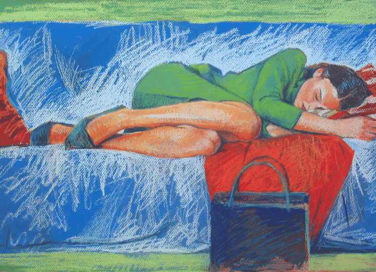 painting of a woman sleeping