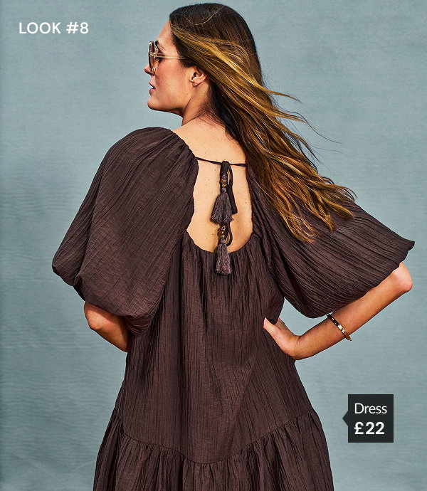 Yasmin wearing brown dress £22.
